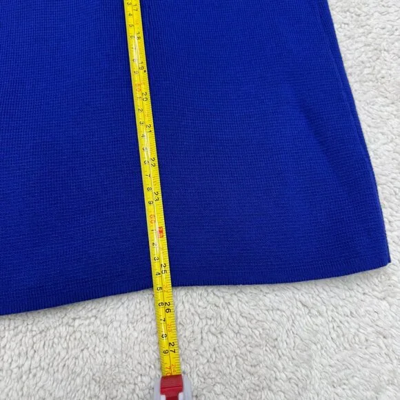 Chico's Women's Blue Knit Jacket Open Front Zipper Accents Ribbed, Size 2 /US L - Picture 7 of 8